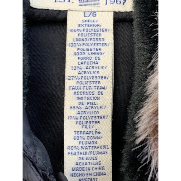 Women's Ralph Lauren Polo, Black Puffer Jacket with Faux Fur Hood - Picture 7 of 12